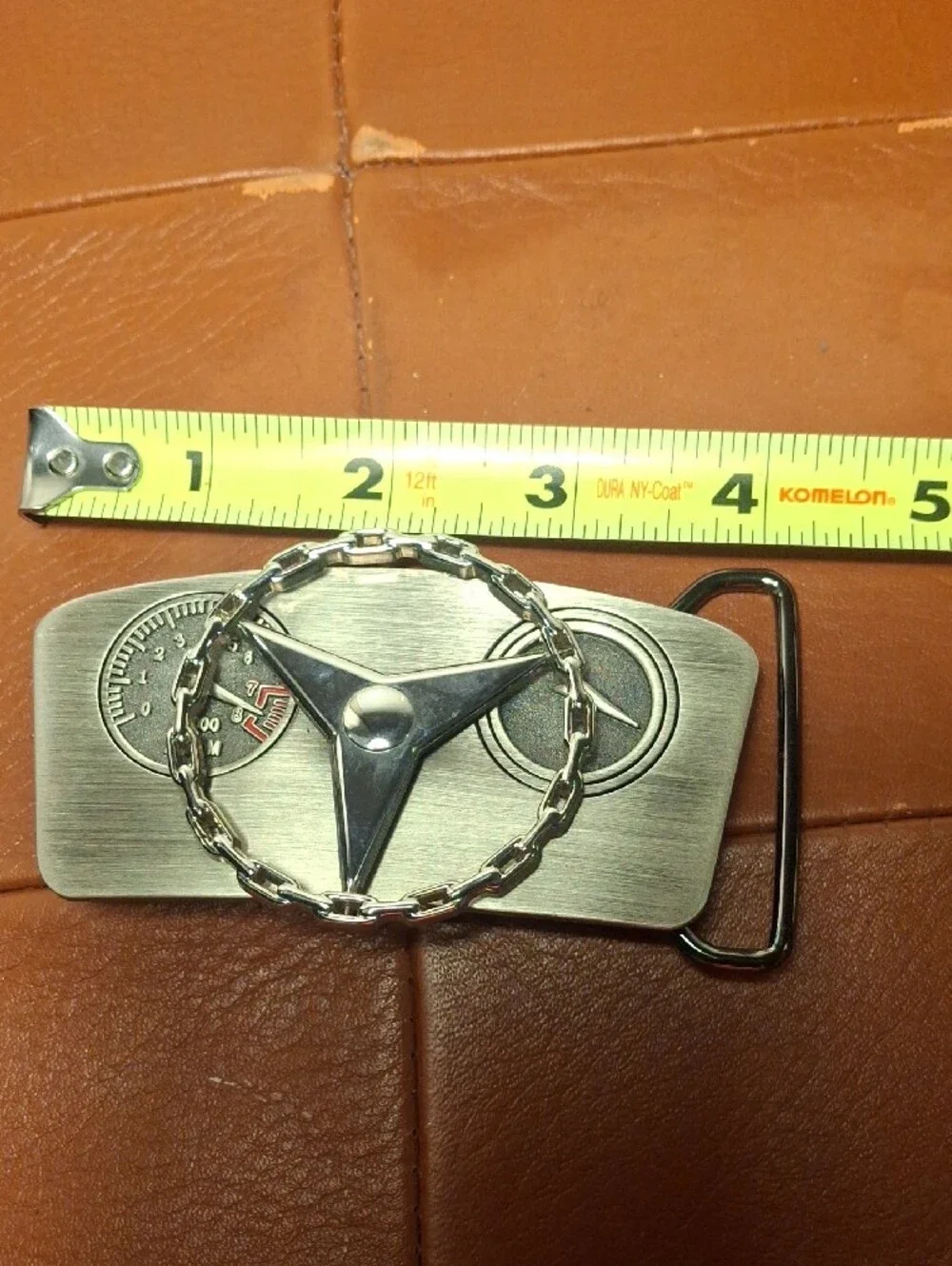 Silver Tone Mercedes-Benz Steering Wheel Belt Buckle